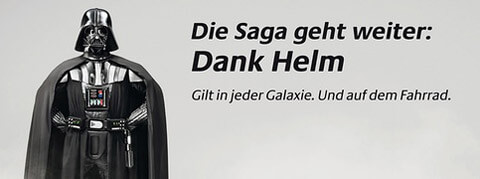 Imagen de la campaña alemana para fomentar el uso del caso entre los ciclistas