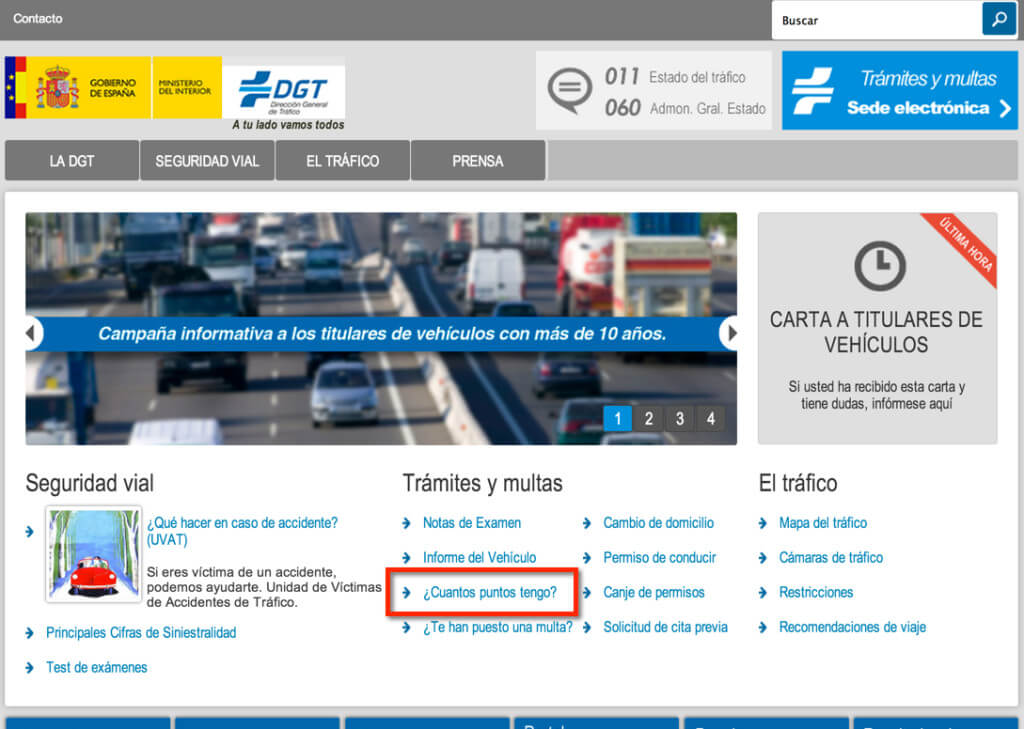 Consultar el carnet por puntos