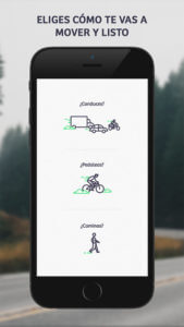 Captura de pantalla de la app Comobity, tipos de usuarios